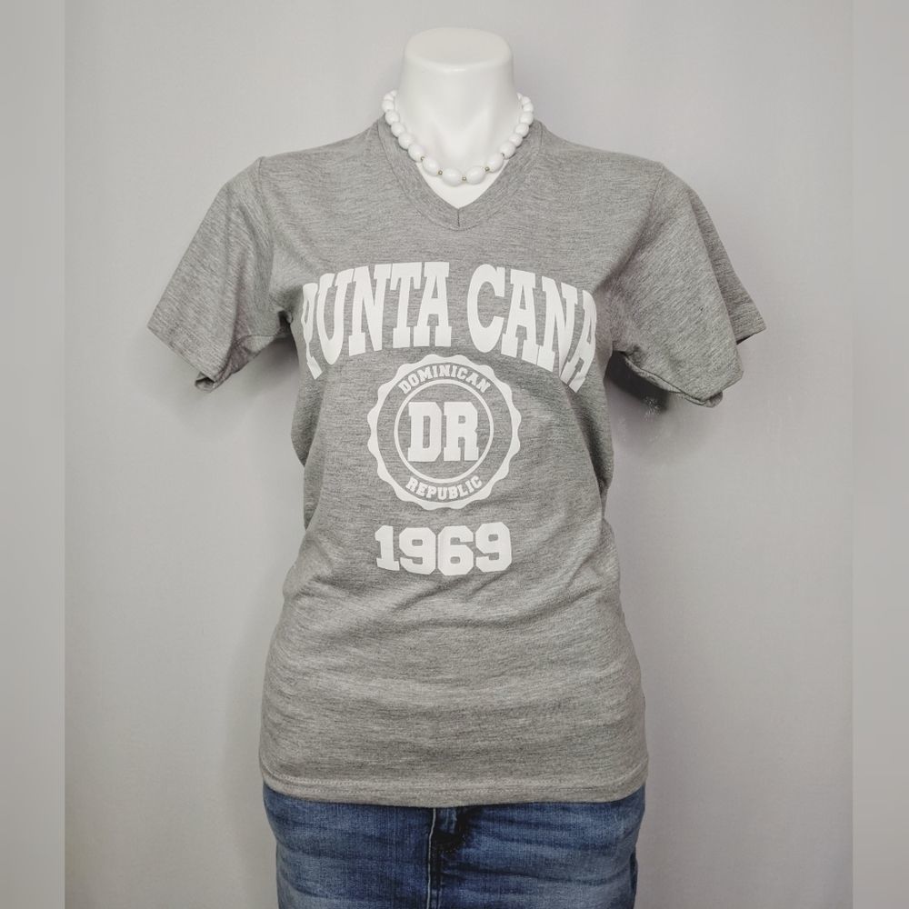 Punta Cana Dominica Republic Gray V Neck T Shirt